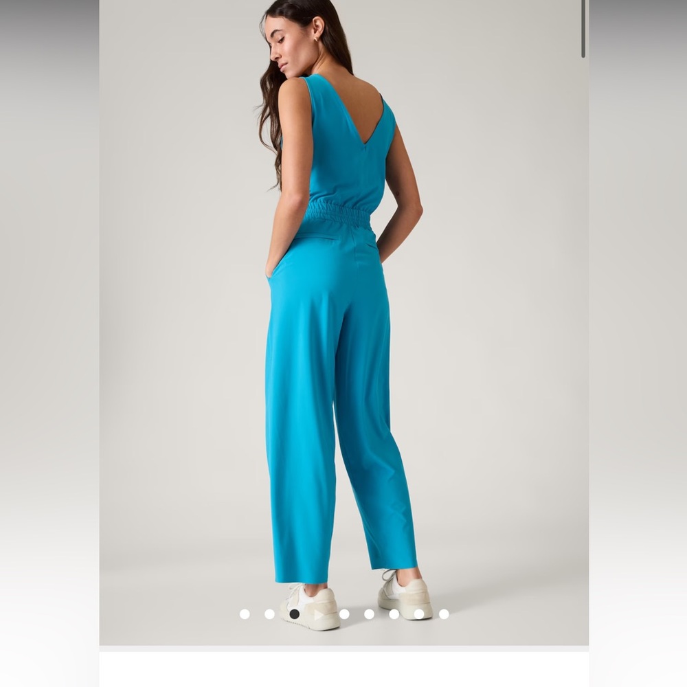 Athleta Avenue Jumpsuit Pacific blue Size 1X New w/ tags lightweight sleeveless - Picture 9 of 12